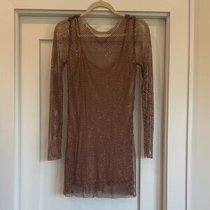 L*Space Metallic Brown Long Sleeve Dress